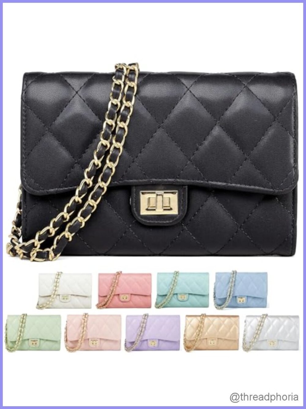 PU Leather Crossbody Bag Small Sling Purse with Adjustable Strap